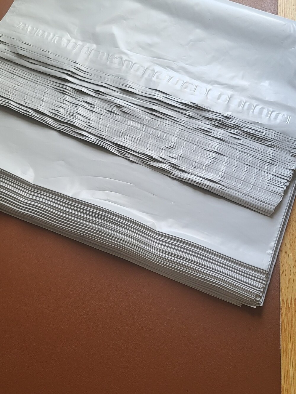 10"×13" White Poly Mailer Bags with Black Peel & Seal Strip - 25  Pack